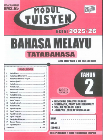 MODUL TUISYEN 25/26 BAHASA MELAYU TAHUN 2 TATABAHASA (ISBN: 9789674709228)