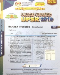 KERTAS SOALAN PEPERIKSAAN UPSR (16 19) BAHASA INGGERIS PEMAHAMAN (ISBN: 9789674900915)